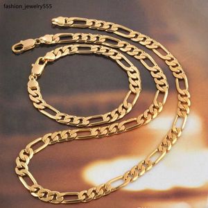 Collier de bracelet Ensemble de bijoux classique Style 18k 18 km jaune rempli Figaro Collier Bracelet Femmes pour hommes ACCESSOIRES Solide Cadeau de mode solide