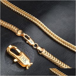 Bracelet Collier De Luxe 6Mm 18K Plaqué Or Serpent Corde Chaînes Bracelet Bracelets Pour Femmes Hommes Bijoux De Mode Ensemble Accessoires Cadeau Dhu1D