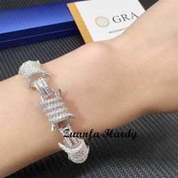 armband ketting mossanite Luxe Cubaanse armband Heren d Vvs Lab Grown Diamond Cubaanse schakelketting 9 mm 8 inch Iced Out 925 zilveren Moissanite Cubaanse armband