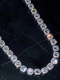 bracelet necklace mossanite Collier Bracelet Moissanite Diamant Personnalisé Vvs Lien Cubain S Sier 8mm 12mm Grande Chaîne De Tennis Dos Solide Hiphop