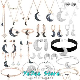 Armband Ketting Sets Origineel 2024 Trend Kristallen Sieraden Set Glamorous Luxe Klassiek Ster Maan Oorbellen Dames Cadeau Drop Leveren Dhhbv