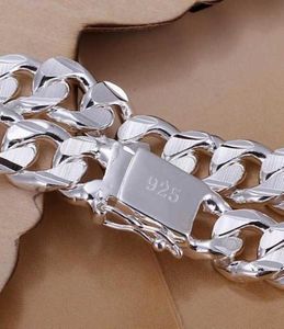 Bracelet pulsera de primera ley para hombre y mujer brazalete plata esterlina 925 couleur fino 10mm Cuadrado39219105346965