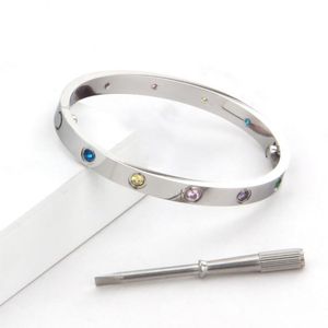 Bracelet tournevis dames bracelet or amour designer luxe bracelet arc-en-ciel diamant anti-transpiration anti-allergie ne se fanent jamais 14k bracelets de diamants de couleur