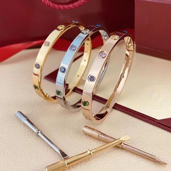 Bracelet tournevis dames bracelet or amour designer luxe bracelet arc-en-ciel diamant anti-transpiration anti-allergie ne se fanent jamais bracelet en or 14 carats bracelet en argent