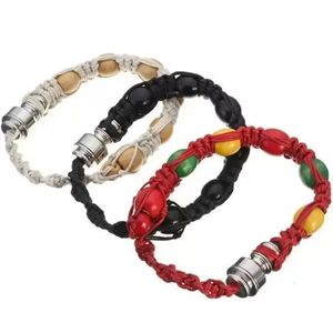 Pulsera Pipa de humo Pulsera de cuentas de metal portátil Pulsera hecha a mano Pipas Pulsera Hombres / Mujeres Regalos geniales Pulsera de cuerda con nudo 1208