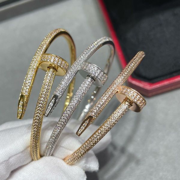 Bracelet en acier inoxydable bracelet diamant en alliage en alliage pour les femmes adore les bracelets de bijoux rose en argent en or en acier doré concepteur r1xt # #