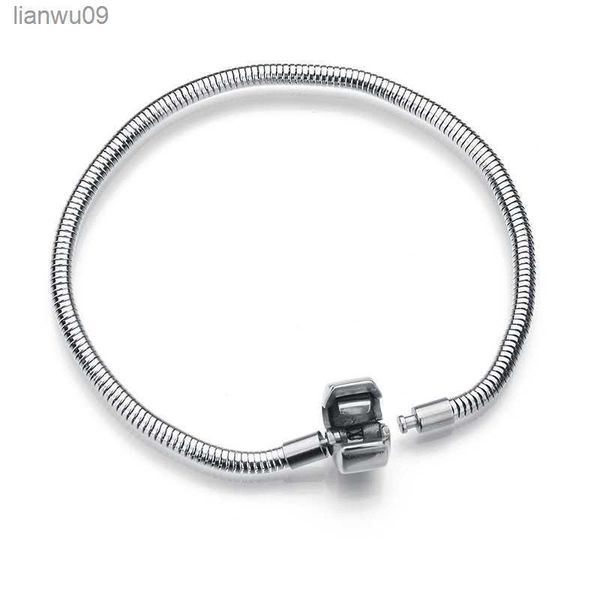 Pulsera de acero inoxidable ajustable hermosa pulsera Pandora color plata o oro para mujer hombre regalo joyería Punk nunca se desvanece L230704