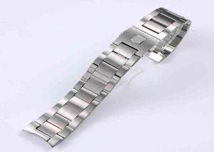 Armbandband voor serie solide roestvrij horloge -accessoires band 22 mm staal zilveren matte textuur9301780