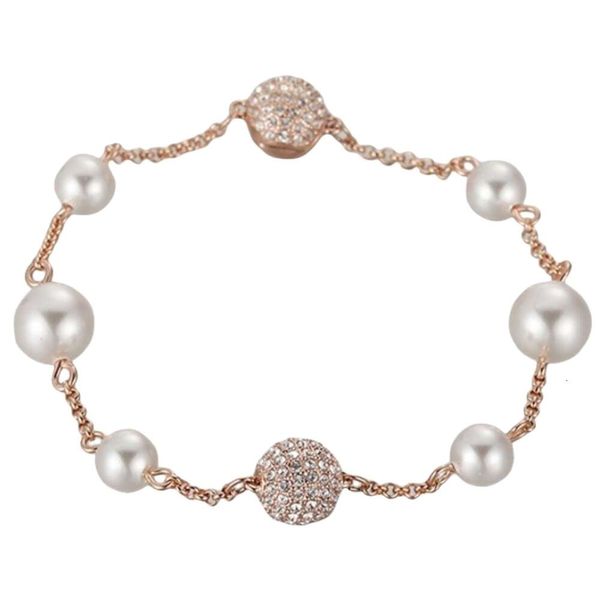 Bracelet Swarovski Designer De Luxe Mode Femmes S925 Argent Édition Coréenne Femme Perle Mode Élégant Boucle Magnétique Bracelet