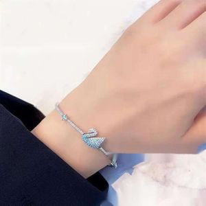 Bracelet Swarovski Designer Women Oorspronkelijke kwaliteit Luxe Mode Bangle gradiënt Black Blue Bracelet Element Crystal Blue Pull Bracelet No Fading No Allergy
