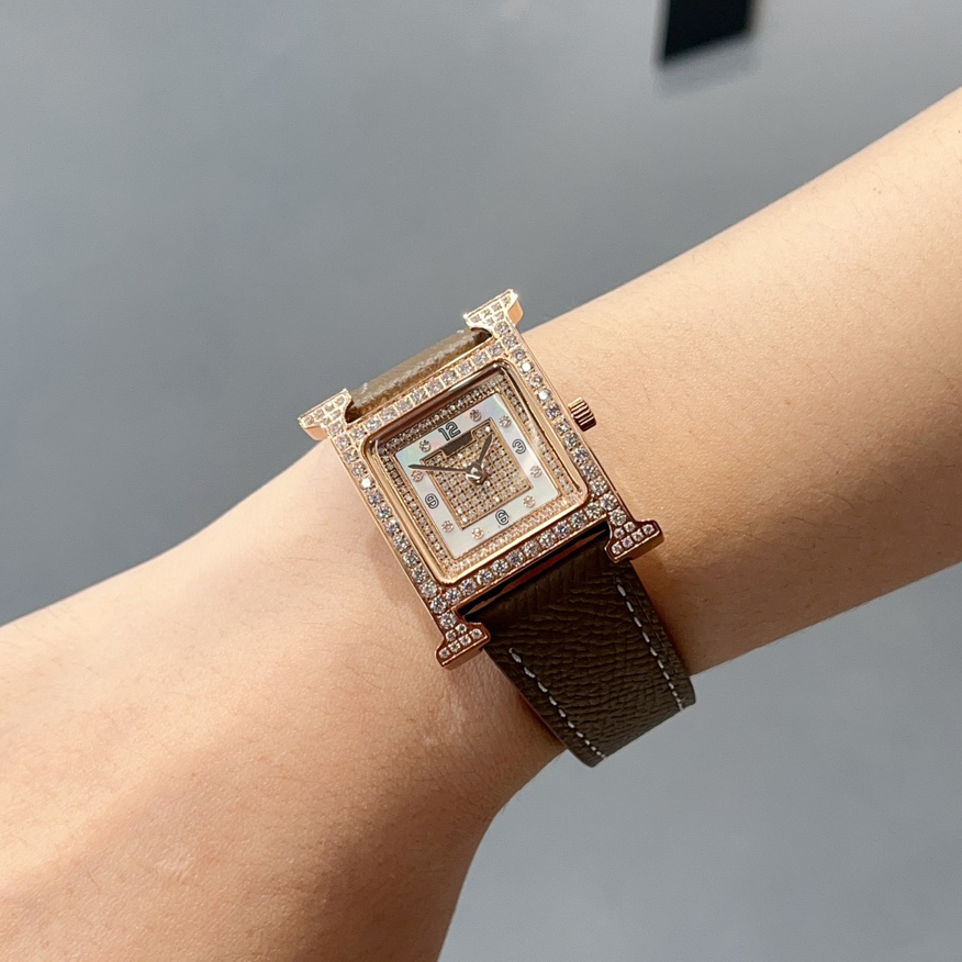 designer HEURE montre pour femme 26 MM T0P qualité avec boîte mouvement à quartz dames montre reproductions officielles diamant cristal Vintage cadeau exquis 003A