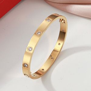 Armband met designer armband modeschroef armbanden voor vrouw man klassiek metaal vergulde diamant sier gouden goudgoud licht sieraden