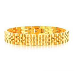 Pulseira pulseiras para homens jóias tira ouro preto relógio corrente de aço inoxidável hip pop masculino charme pulseiras meninos aniversários gift7010010