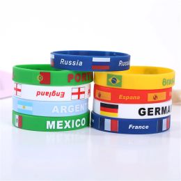 Armbanden 10 stks/partij Mannen Vrouwen Land Vlag Print Siliconen Armband Sport Vriendschap Polsbandje Rubber Wist Band Bangle Souvenir Rusland