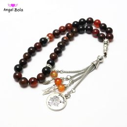 Bracelets 10mm cadeau musulman islamique 33 cornaline pierre prière perle Bracelet chapelet musulman Tasbih Misbaha Masbaha Tespeeh Allah Sibha Tesbih