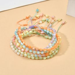 Pulseras de 10 piezas Bohemian Shell Beads Pulsera de cadena de cuerda trenzada Pulsera de amuleto ajustable a mano para mujeres joyas de moda