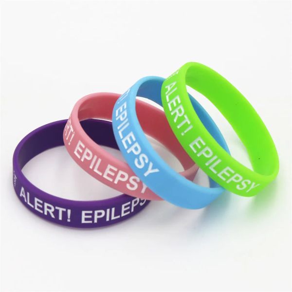 Bracelets 1pc Medical Alert Bracelet Epilepsy Silicone Bracep