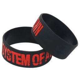 Bracelets 1pc Sistema de una pulsera de silicona de abajo para fanáticos de la música Wide Black Black Red debilitado Bajas Mujeres Regalo de joyería SH101