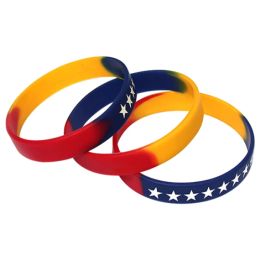 Bracelets 200pcs banderas de país Venezuela pulseras de silicona de goma Venezuela