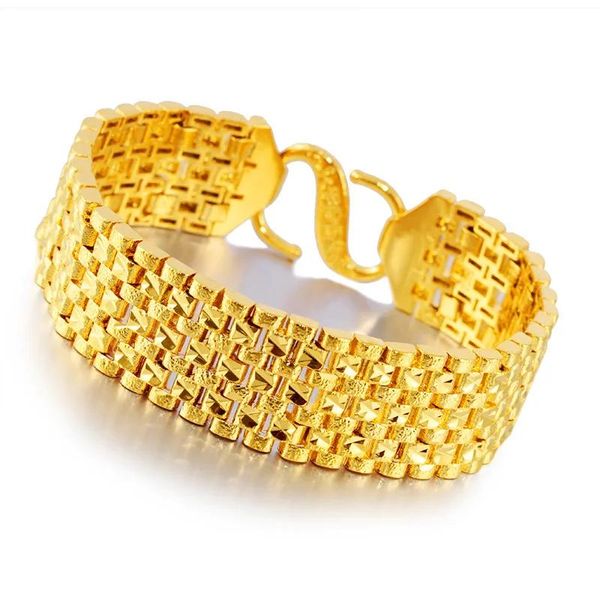 Pulseras 2019 Hot Tailandia Vietnam Arena Pulseras de oro No se desvanecen Pulseras de oro elegantes Diseños de joyería para hombres