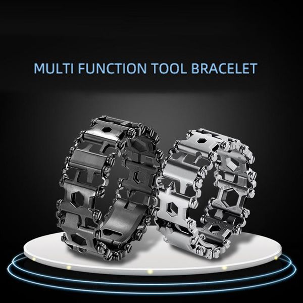 Bracelets 29 en 1 outil multifonctionnel Bracelet de tournevis en acier inoxydable pour la survie en plein air Multi EDC outil Bracelet Bracelet hommes cadeaux