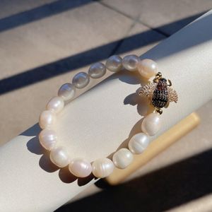 Bracelets 5 pièces bracelets de perles naturelles petits bracelets d'abeille bracelet druzy bracelet avec perles de charme en zircon bracelets de perles fabriqués 3280
