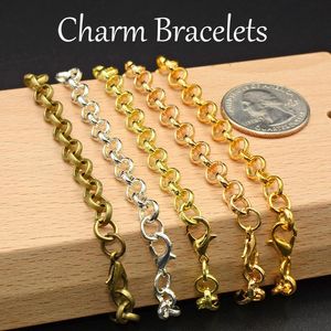 Armbanden 50 stuks bedelarmband ketting bulk verzilverd brons gouden kettingarmband voor het maken van sieraden Bedelarmbanden voor vrouwen of meisjes