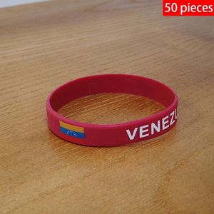 Armbanden 50 stks Venezuela Nationale Vlag Polsbandje Sport Siliconen Armband Mannen Vrouwen Rubberen Band Patriottische Herdenkingsmode Accessoire
