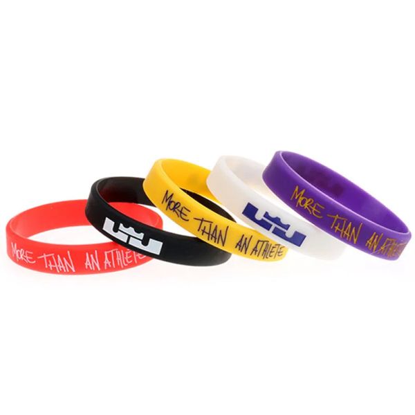 Bracelets 5pcs Basketball Sports Silicon Braceletsbangles Lettres de bracelet Sports Rubber Bijoux de mode de mode Sh356