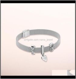Bracelets 925 Sterling Sier Rose Logo Reflection Crown Clip Eternal Charm for Style Bracelet Set Rvlem BTZUJ241235375877700