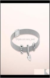 Pulseras 925 Sterling Sier Rose Logo Reflexión Corona Clip Encanto eterno para estilo Pulsera Conjunto Rvlem Btzuj24123538035744