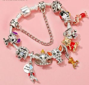 Bracelets 925 perles de charme en argent Sterling ajustement bracelets de charme européens bracelet pour femmes dessin animé chat tigre épouvantail balancent perles de charme Sna