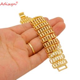 Pulseras Adixyn pulseras de pareja masculinas al por mayor Bijoux pulsera de eslabones de cadena de Color dorado para Mujeres Hombres joyería Dubai regalos árabes N10149