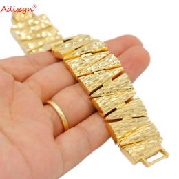 Bracelets Adixyn Luxury Gold Color Dubai Link Link Bracelets for Women Men African Ethiopian Ethiopian Wedding Jewelry Party Gifts N101413