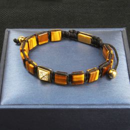 Bracelets Aillatu 10 pièces réglables Picking Bijoux Gift Natural Tiger Eye Stone Perles