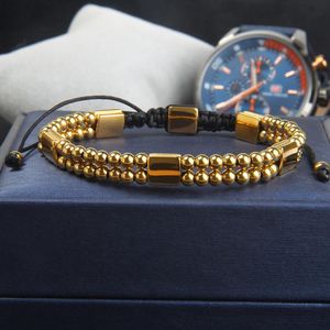 Bracelets Ailatu luxe carré en acier inoxydable bracelet à breloques conception unique mode tressé réglable bracelet bijoux cadeau graver