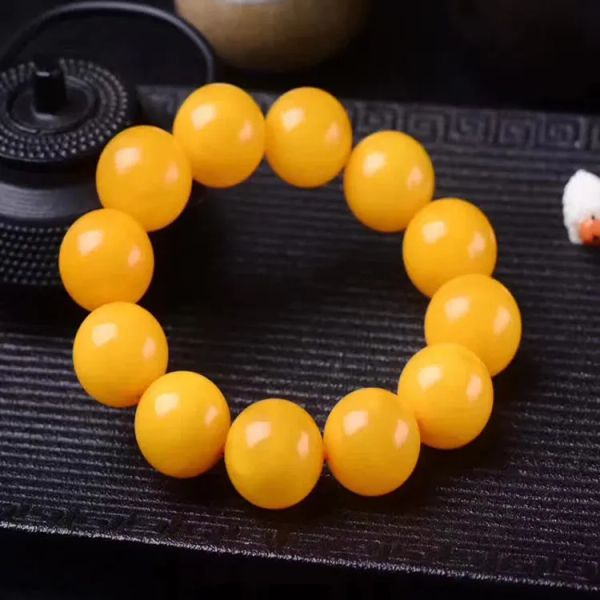 Pulseras Envío gratis Báltico viejo tambores de cera de abejas perlas ámbar pulseras colocación Succinum espaciador mano