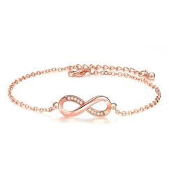 Armbanden armbanden voor vrouwen populaire zilveren kleur eindeloze liefde infinity kubieke zirconia rose goud mode sieraden7966213