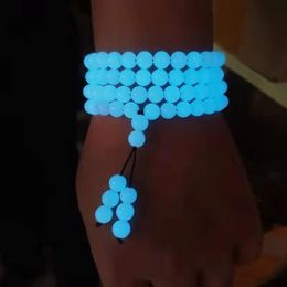 Armbanden Blauwe Lichtgevende Kralen voor Yoga Sieraden Maken Glow in the Dark Steen Kralen Kralen Armband Ketting Diy Vrouw Mannen Sieraden