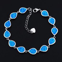 Pulseras Pulseras de ópalo azul para mujer Regalo de joyería de playa de verano 2023 Nueva pulsera de remolino de flores de gota de agua