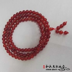 Armbanden armbanden, armbanden, briefpapier, fijne rechte rode agaat, 108 boeddhistische kralen armbanden