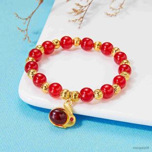 Bracelets Style chinois lapin pour femmes chanceux rouge perlé lapin Animal Bracelet mode filles bijoux cadeaux R230614