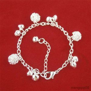 Bracelets transfrontaliers belle cloche couleur argent Bracelet femme mode chance tour perle Double pont Style R230804