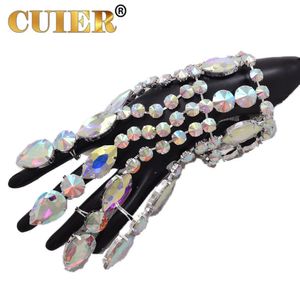 Bracelets Cuier 1 pièce Glitter Gants Bracelet Doigt Cristal Designer Femmes Accessoires Discothèque Danseur Spectacle Chanteur Rave Festival