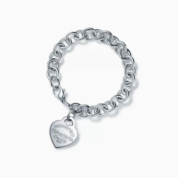 Bracelets Diseñador de joyería Diseñadora de pulseras para mujeres Classic T Home 925 Sterling Silver Heart Bracelet Nuevo diamante de diamantes Love PE