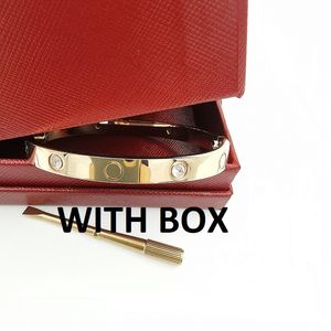 Armbanden designer sieraden mode gouden armband damesarmband Luxe voor heren Merk 6 mm roestvrij staal 4 stenen met doos