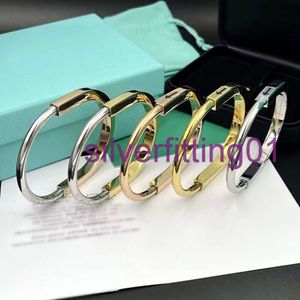 Armbanden Designer Titanium staal Bangle designer Lock Armband zilver rosé goud Armbanden voor dames sieraden met fluwelen zakje