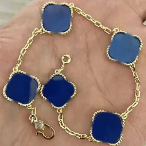 Armbanden ontwerper van klaver armband charme voor vrouwen 18k goud wit rood blauw van parel van parel link 4 blad 5 bloemen liefde sieraden xw8f