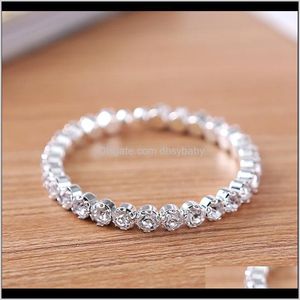 Pulseras Drop Delivery 2021 12 Piezas Lote 1 Fila Elegante Crystal Rhinestone Stretch Pulsera Brazalete Boda Accesorios nupciales Venta al por mayor Jewe