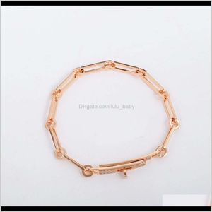 Pulseras Drop Delivery 2021 Calidad de lujo Charm Bracelet Diamond In 18K Rose Gold Plated para mujer Fiesta Compromiso de boda Regalo de joyería Wi